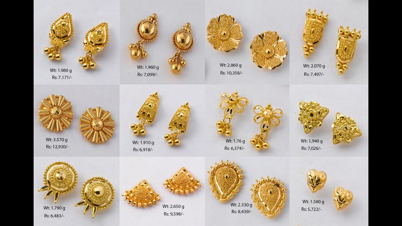 Gold Earrings Designs For Daily Use