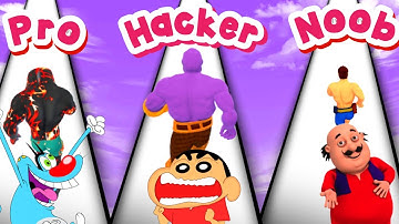 Hacker vs Noob vs Pro | In DNA Evolution 3d | Oggy Noob vs Pro