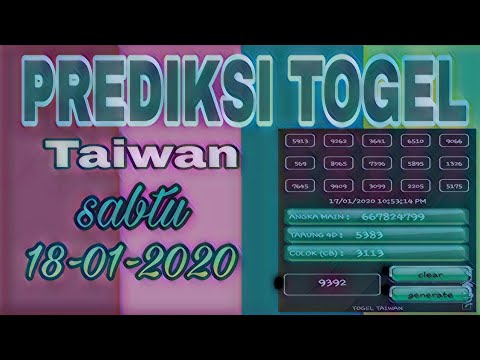 Prediksi Togel Taiwan Pool Sabtu Malam 18 01 2020 Rumus Harian Togel 2d 3d 4d Youtube