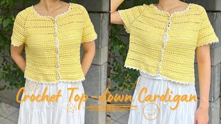 Crochet Top-down Cardigan | Raglan Cardigan Tutorial | Crochet With Hannah