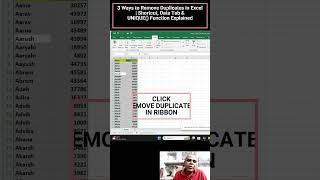 3 Ways to Remove Duplicates in Excel | Shortcut, Data Tab &amp; UNIQUE() Function Explained