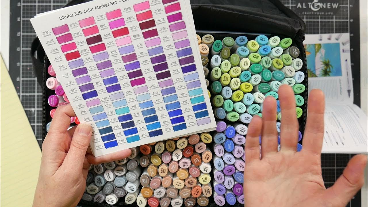 Ohuhu Honolulu Series all Known 364 Color Swatch Chart : r/Coloring