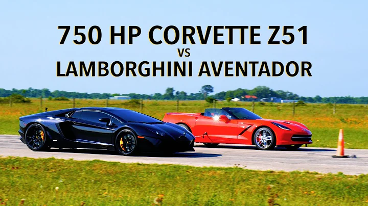 700 HP Lamborghini Aventador vs 750 HP Hennessey Corvette Roll Racing