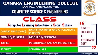 VTU DSA (18CS32) Data Structures and Applications [Polynomials and Sparse Matricies] (M1 L6)