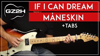 If I Can Dream Guitar Tutorial Måneskin Elvis Guitar Lesson |Studio & Easy Version + TAB|