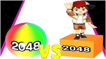 Rolling Ball Run Numbers Game  Vs  Cube Mania 2048 Merge Number