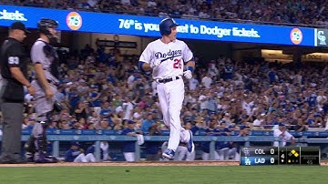 COL@LAD: Gonzalez opens the scoring with RBI single