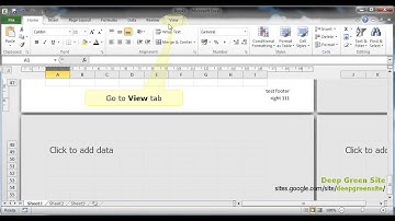 MS Excel 2010 / How to change header and/or footer