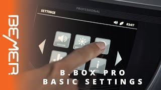 BEMER B Box Pro Basic Settings