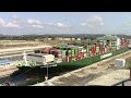 Container Ship EVER LIFTING at New Agua Clara Locks - Expanded Panama Canal (April 22, 2017)