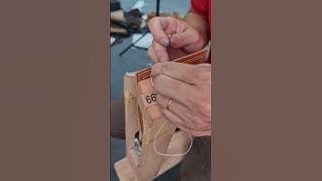 Basic leather wallet, making your new favorite wallet #ASMR #shorts