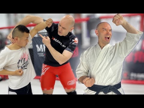 Karate is wrestling- upward block: an amazing grappling technique! age-uke bunkai