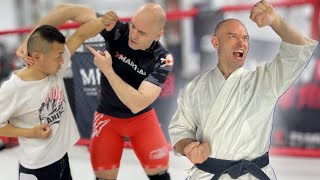 Karate is wrestling- upward block: an amazing grappling technique! age-uke bunkai