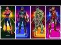 🕸Spider-Man vs 🛡Captain America vs 🔋Hulk vs 🦹Iron Man | Ultimate Tiles Hop Challenge 🔥
