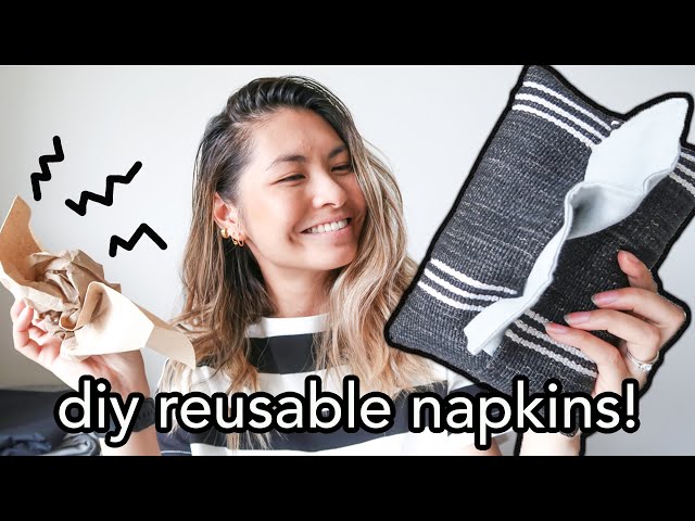 Reusable Napkins with Pouch! Zero waste paper towel alternative,  Sustainable easy to sew cloth scrap 