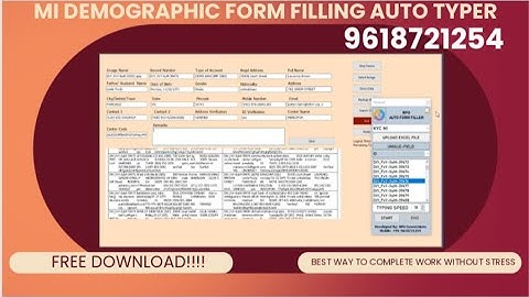 MI Demographic Form Filling Auto Typer | MI Demographic Form Filling Auto Typing Software Download