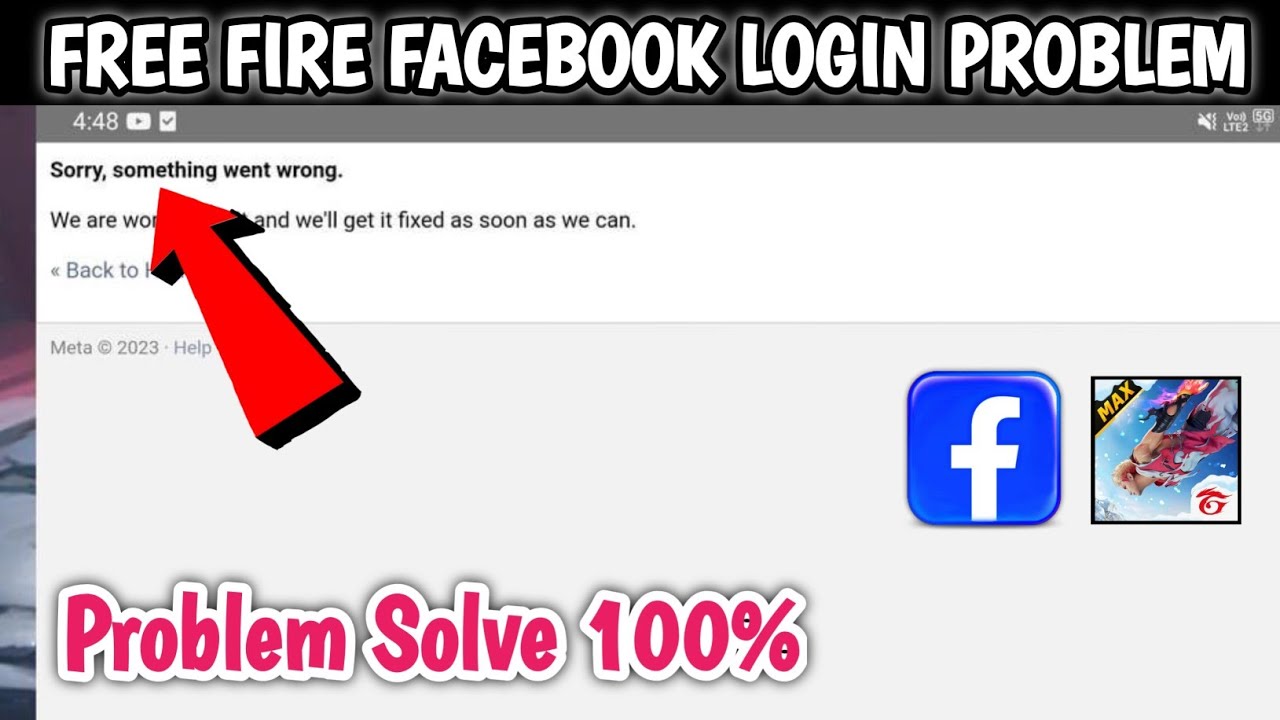 Free fire facebook login problem, free fire login problem
