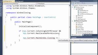 Silverlight 4 Business App Window Closing Event