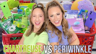 CHARTREUSE 👒🥝 VS PERIWINKLE 🦄☂️ TARGET SHOPPING CHALLENGE