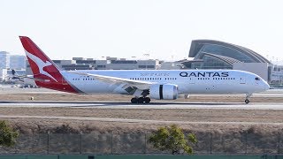 Qantas Boeing 787-9 Vh-Zna Landing At Lax.
