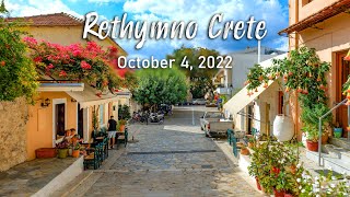 Rethymno Crete, walking tour 4k, Greece 2022
