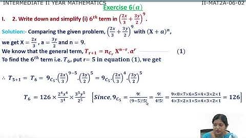 BINOMIAL THEOREM - PART - 2 (MATHEMATICS - 2A)
