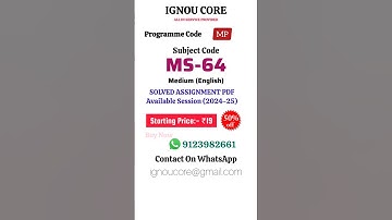 MS 64 Solved Assignment PDF 2024-25 in English, MP program MS-64 Solved assignments