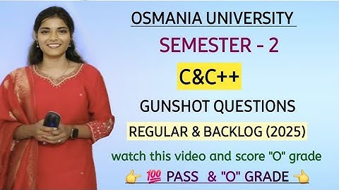 C&C++ || IMPORTANT QUESTIONS || B.COM || OSMANIA UNIVERSITY || 2025 || 💯  PASS @shivanipallela
