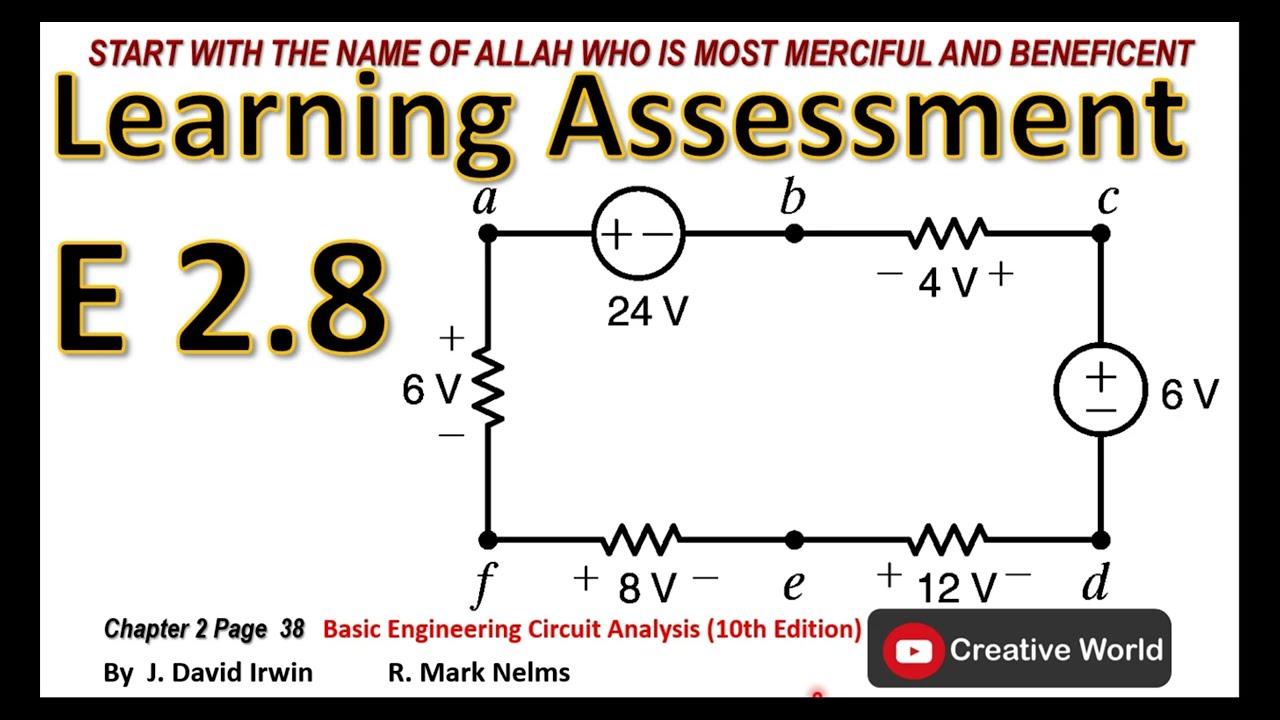 Chapter 2 Learning Assessment E 2.8 solution | Linear Circuit Analysis