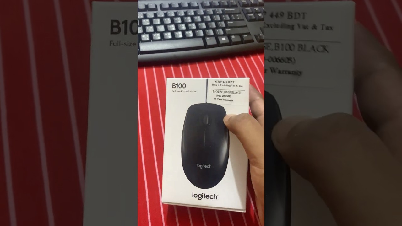 New Logitech B100 Wired Optical Usb Mouse - Black
