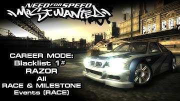 NFS: Most Wanted (2005) - Blacklist #1: Razor - Race & Milestone Events (Race) (PC)
