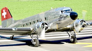 (4K) Douglas DC-3C (N431HM) Arrival Engine Start and Departure at Mollis Zigairmeet 2023!