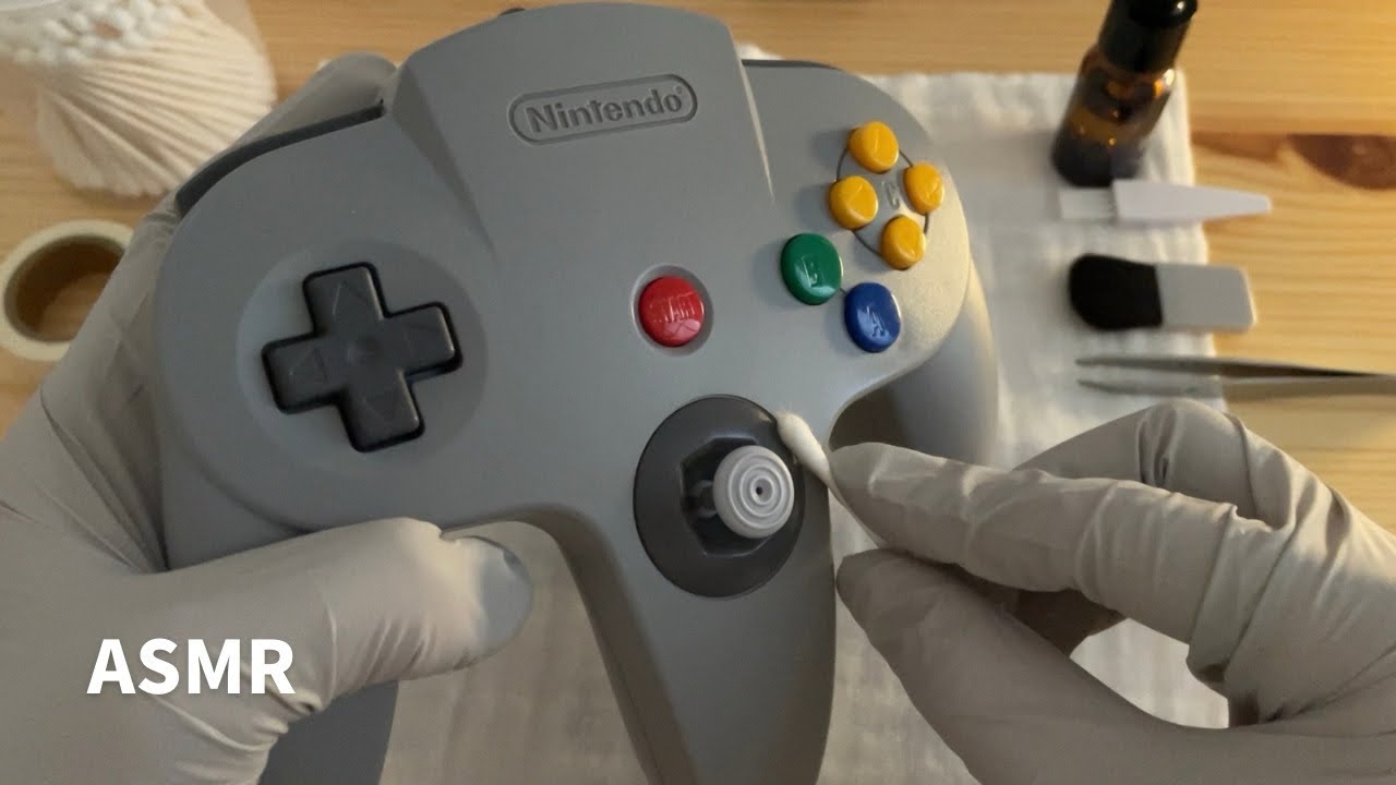 【 ASMR｜音フェチ】64コントローラーを掃除する音。NINTENDO 64 Controller Cleaning