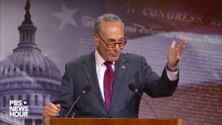 Chuck Schumer holds news briefing after failure of Obamacare repeal