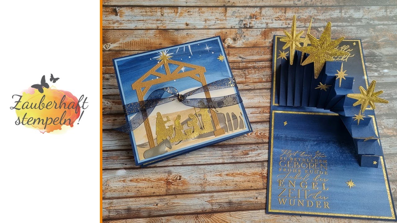 HEILIGE NACHT | Pop Up Fächerkarte | Quadratisch | Wow | besondere Weihnachtskarte | Stampin' Up!