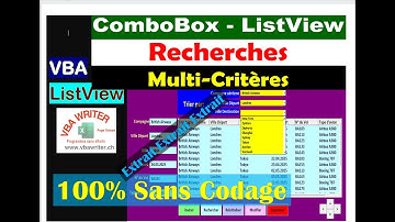 VBA-ListView Filtrage Multi-Critères en Cascade plusieurs ComboBox/ Sans Codage117 VbaWriter.ch