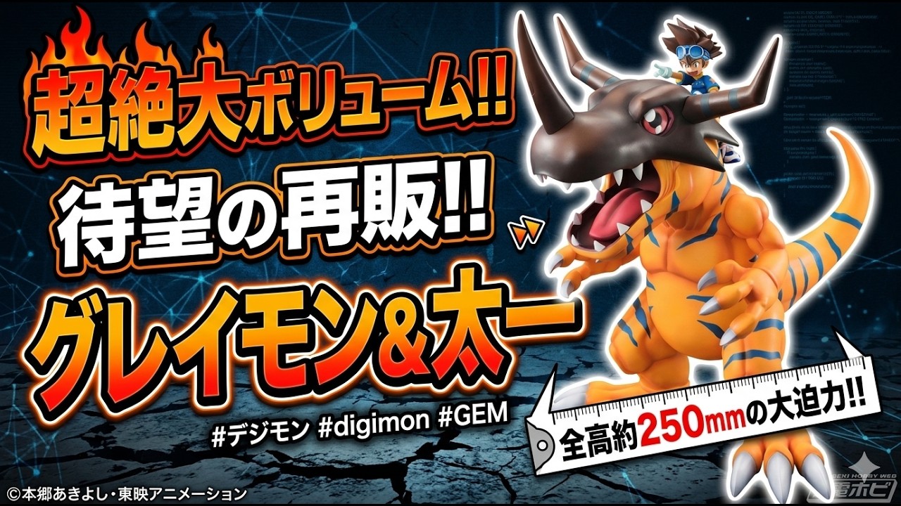 The Iconic Digimon Adventure G.E.M. Series Greymon & Taichi Yagami