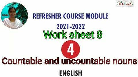 Class 4 worksheet 8 answer Refresher course Module English countable and uncountable nouns @BRINDA 