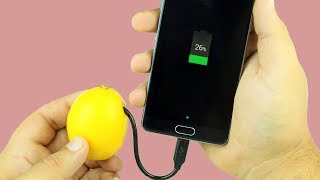 Charge Phone with Lemon in 10 Seconds 100%