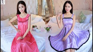 Silk night dress designs || Latest Summer night dress designs screenshot 3