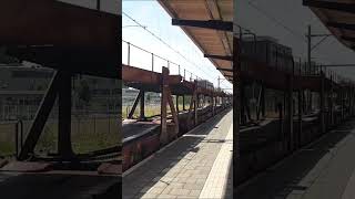 DB Cargo Traxx with a car carrier train passing by ( 723 ) #db #railway #trainspotting #railways