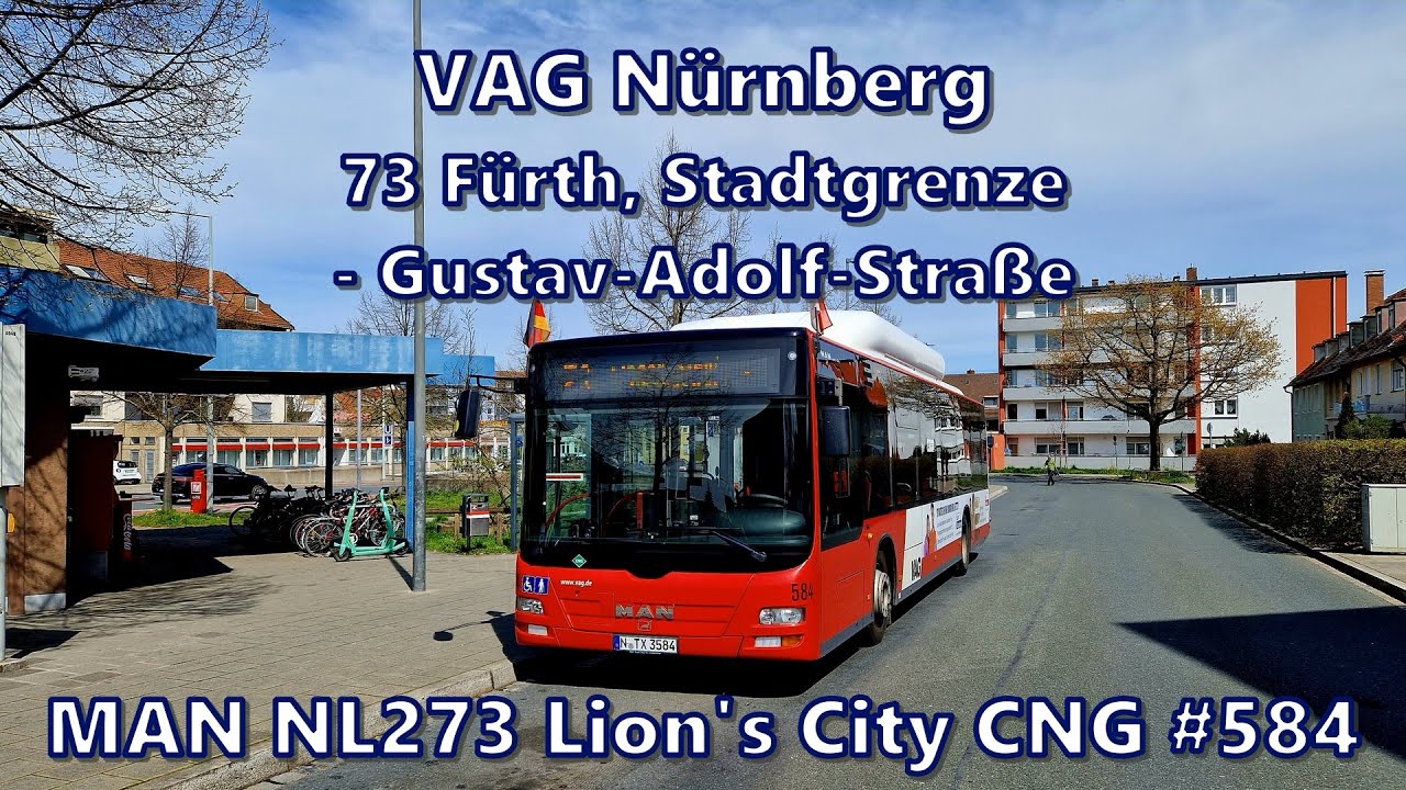 VAG Nürnberg - Linie 73, MAN NL273 Lion's City CNG #584