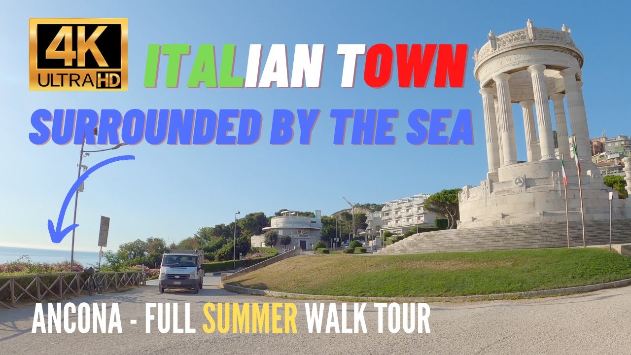 [4K] Ancona early morning on Adriatic seaside in Italy full walk tour