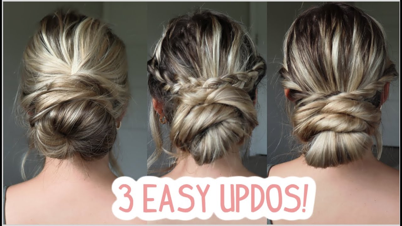 3 EASY LOW BUN UPDO HAIRSTYLES! Great for Beginners! Short, Medium & Long  Hairstyles - YouTube