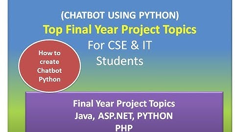 Mini project ideas | Chatbot creation using python | Final year projects
