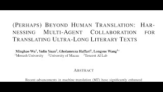 [QA] Beyond Human Translation: Harnessing Multi-Agent Collaboration for Translating Ultra-Long Texts