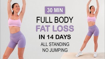 30 Min Intense Full Body Fat Loss in 14 Days🔥 | All Standing - No Jumping Workout, Sweaty, No Repeat