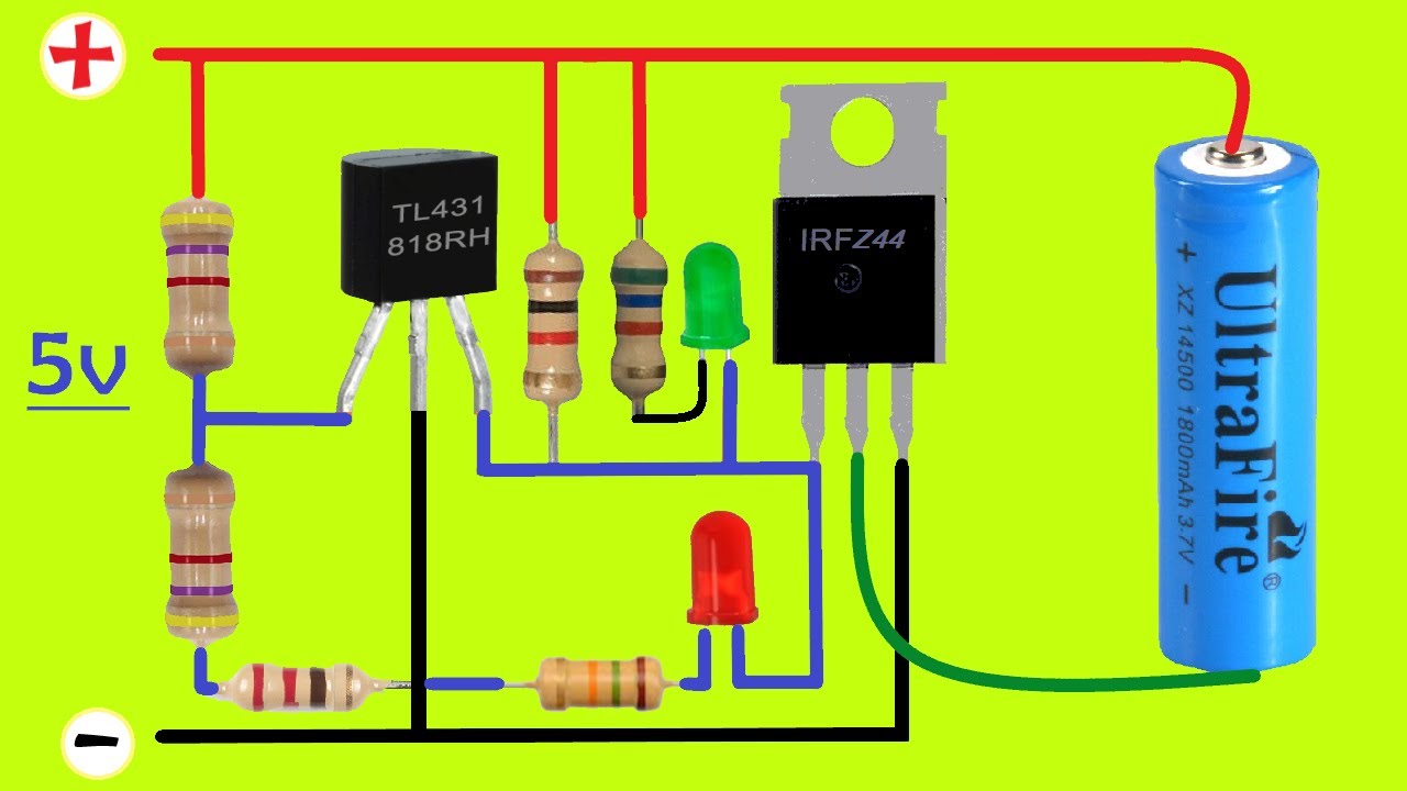 Auto cut off 3.7 volt battery charger circuit 