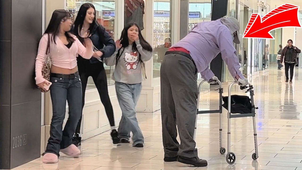 Old Man Farts In Girls Faces At The Mall!! (Happy International Women's Day)