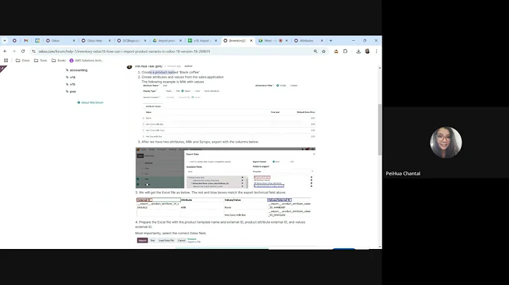 How can I import product variants in Odoo 18
